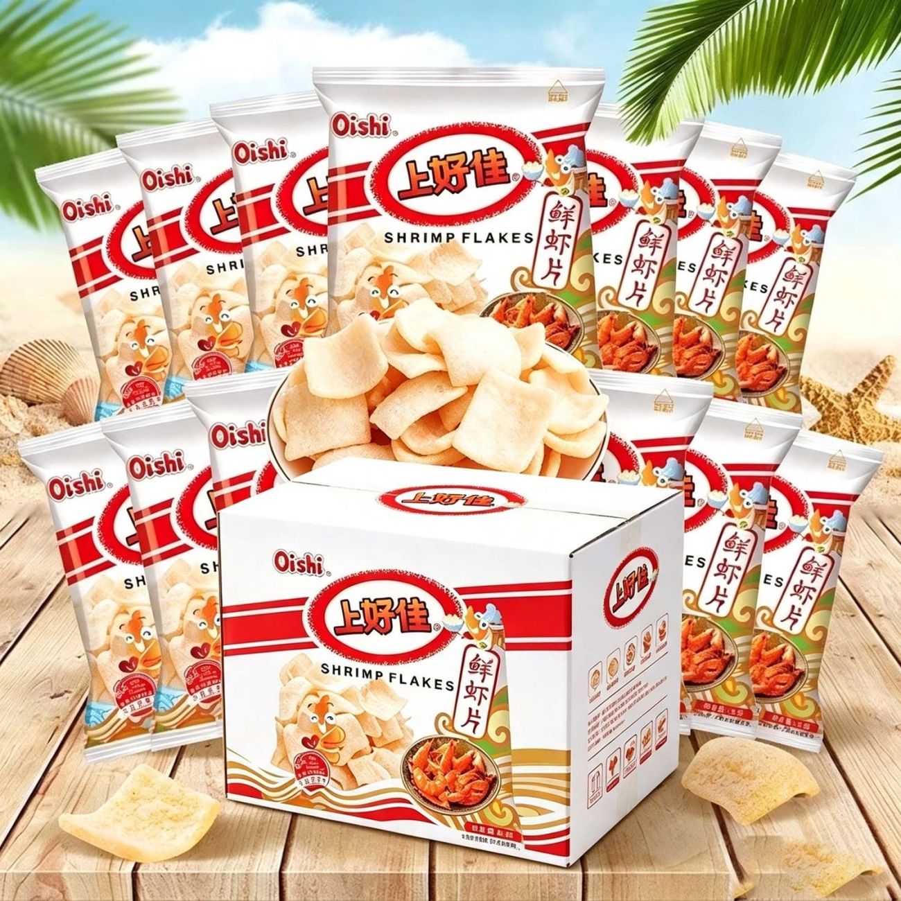 上好佳鲜虾片6g袋装童年回忆