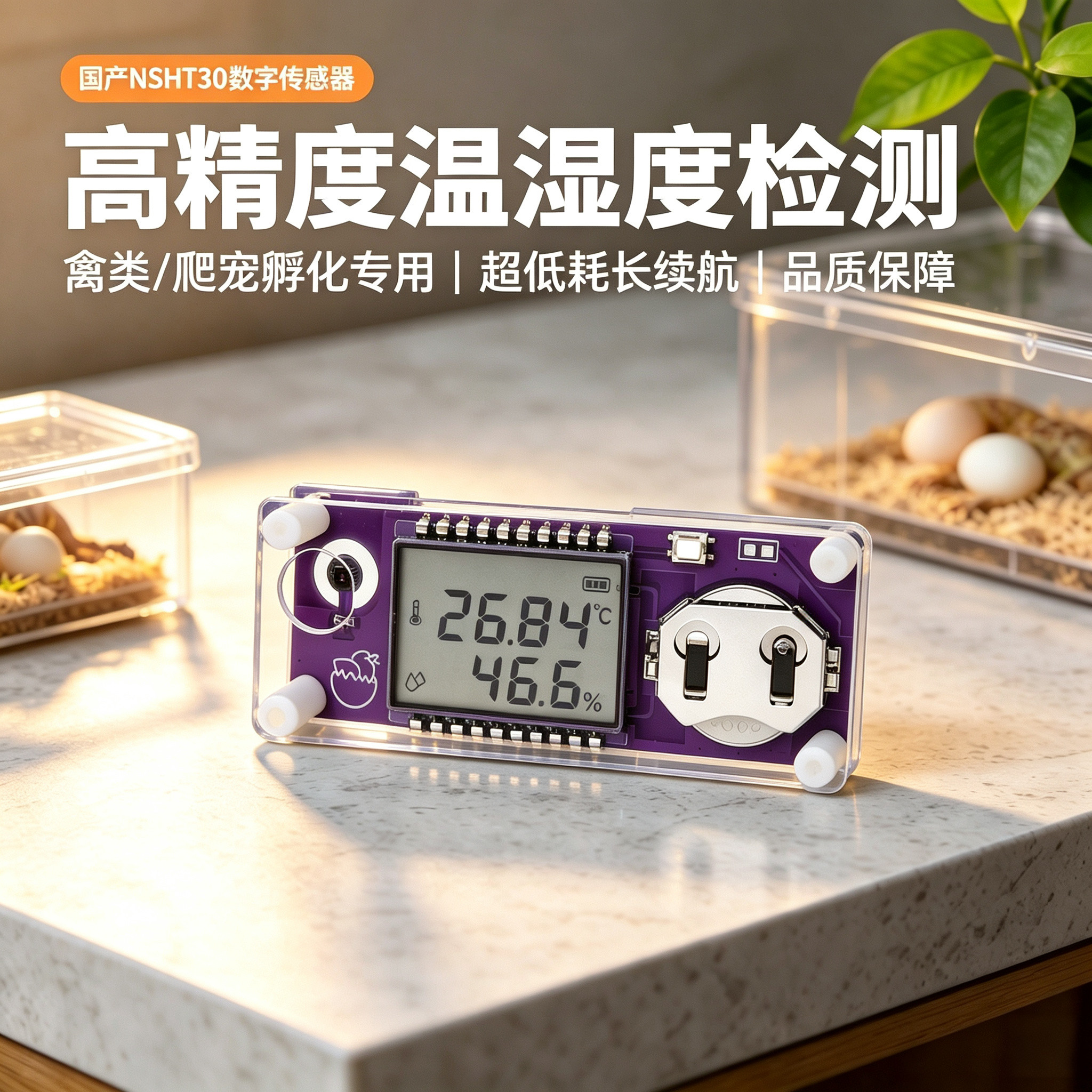 NSHT30高精度温湿度计孵化爬宠图片