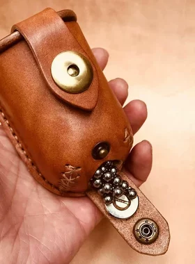 户外牛真皮弹弓钢珠包运动腰包穿腰带小弹珠包强磁自动出弹