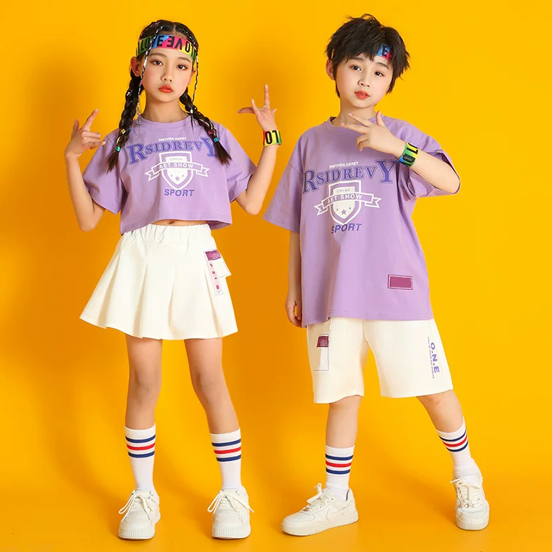 幼儿园小学生表演队列啦啦队街舞演出服套装儿童六一运动会潮酷 - 实物图