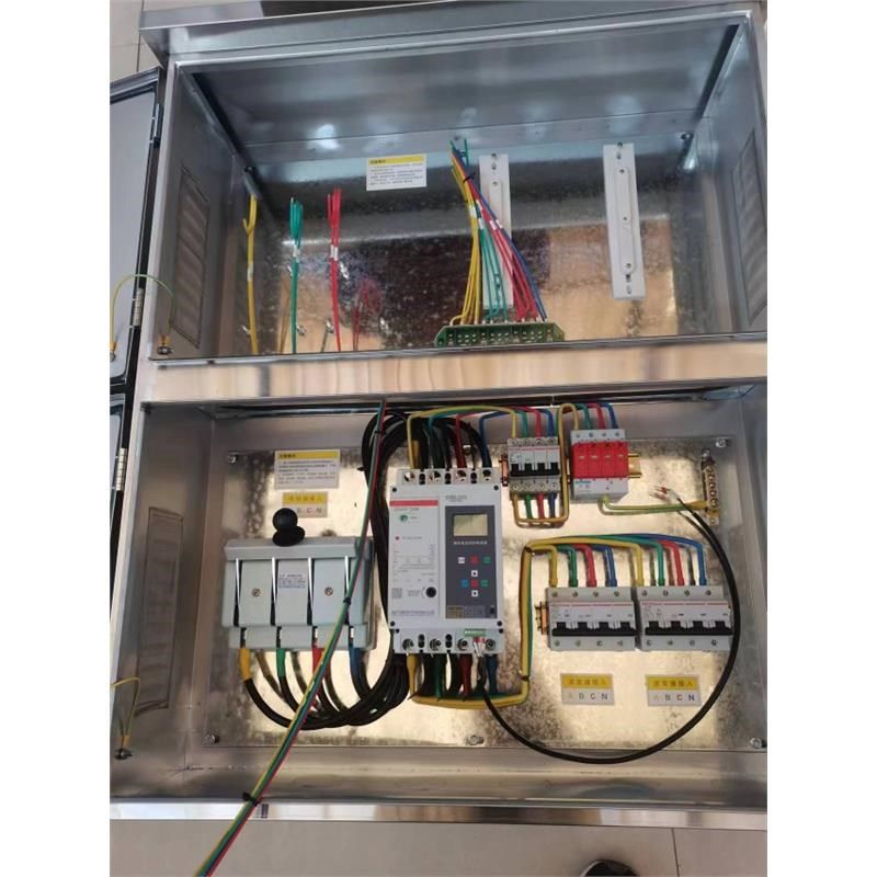 80kw二汇一带表位光伏并网箱 交流三相两进一出室外不锈钢配电箱