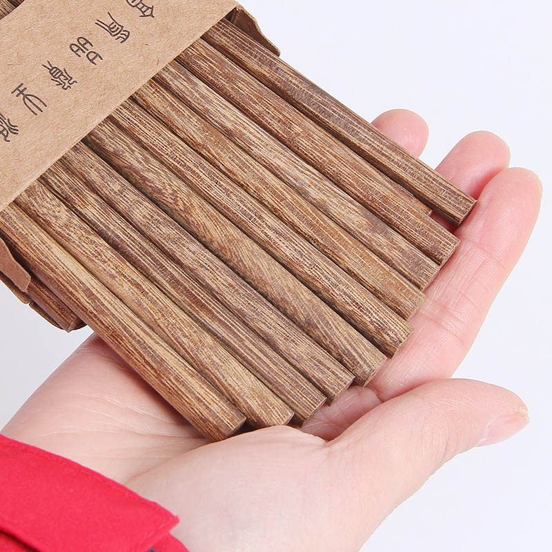 鸡翅木筷子家用实木家庭装吃饭用的快子木质防霉10双20原木筷天然