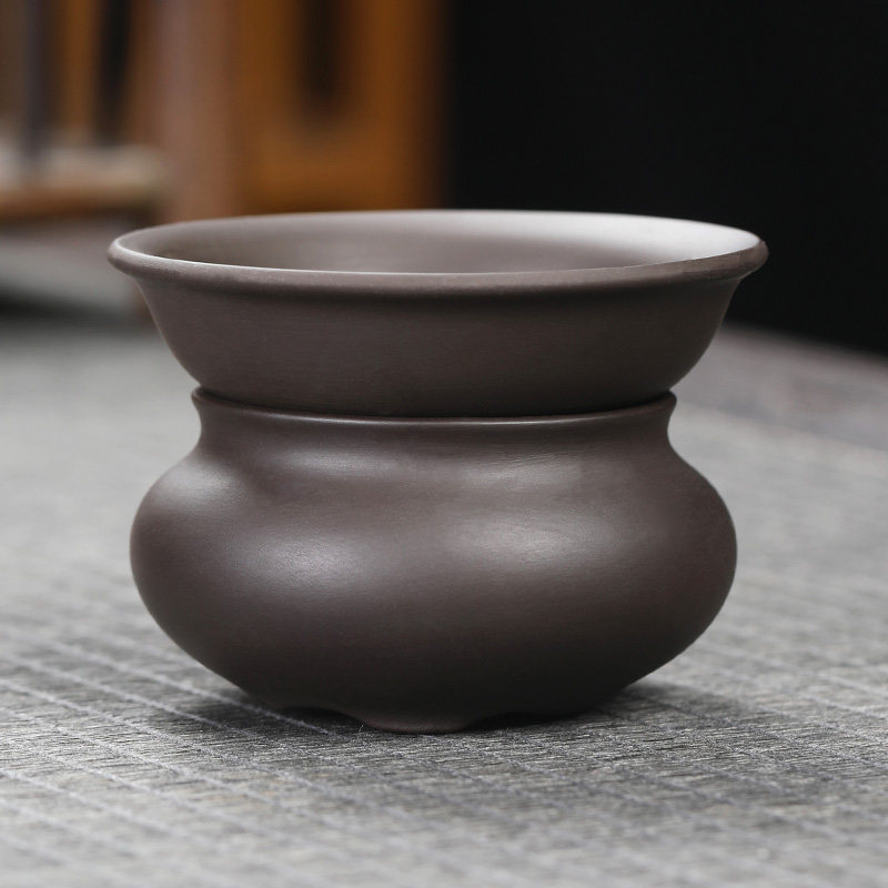紫砂禅道茶滤功夫茶具茶水过滤器不锈钢隔离网茶沫分离网茶道茶漏