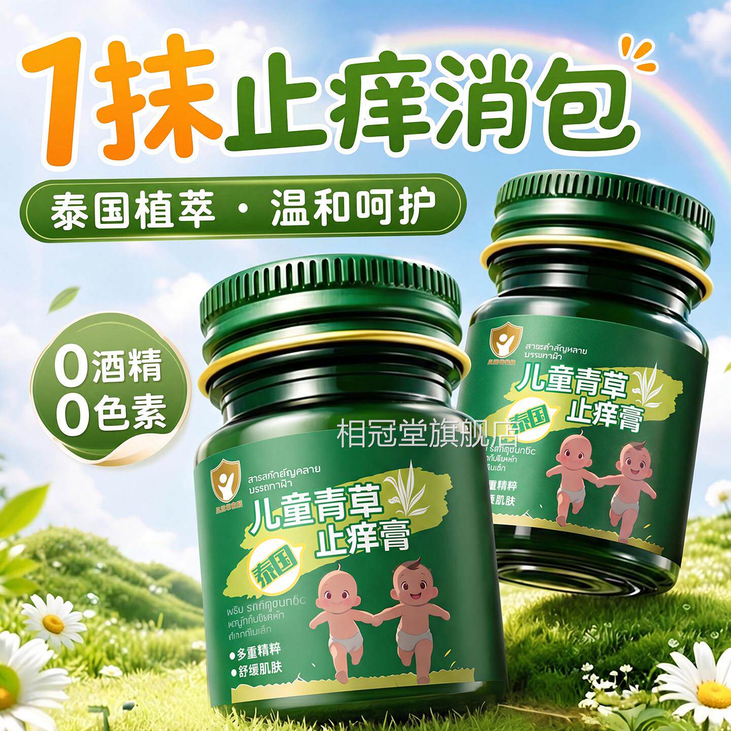 止痒药膏蚊虫叮咬青草膏婴祛儿专用儿童痒膏紫草膏快速肿驱蚊神器