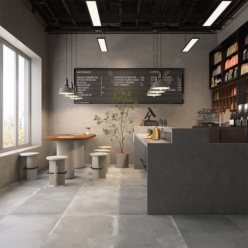 工业风复古600x1200水泥仿古瓷砖工装名宿奶茶咖啡店别墅花园地砖