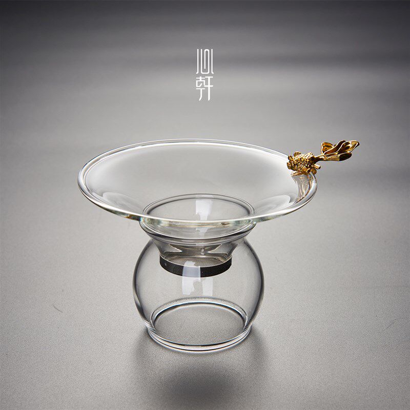 创意耐热玻璃大号茶漏透明茶滤网茶叶滤网过滤器功夫茶具配件茶滤