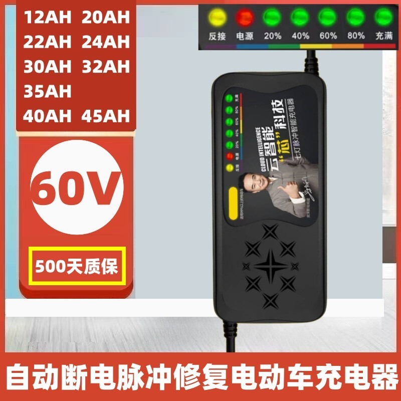 60V电动车充电器自动断电12AH20AH22AH24AH30AH32AH35AH40AH45AH