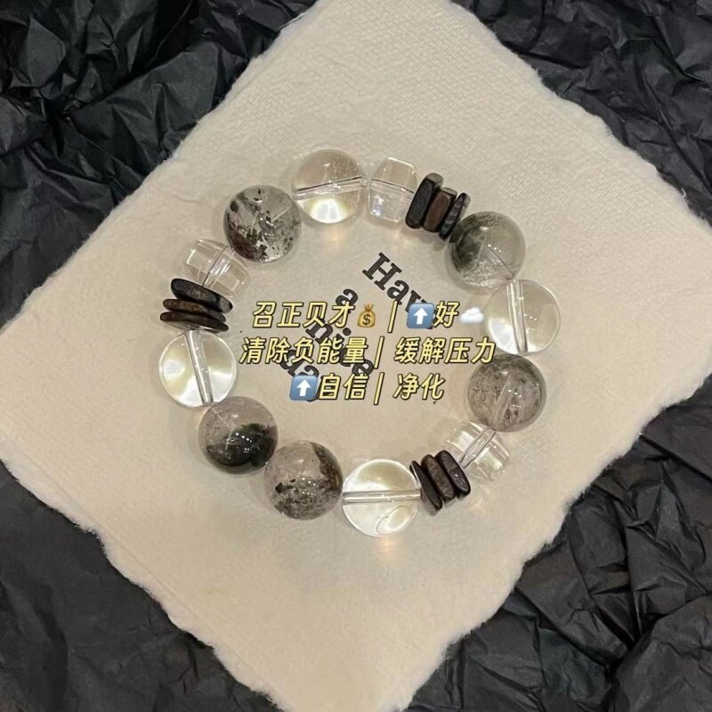 绿幽灵水晶手串设计款招财手链