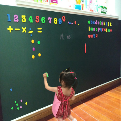 磁性黑板贴纸墙贴家用可移除吸磁儿童涂鸦磁力绿板贴自粘幼儿园