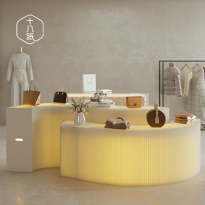 十八纸光线长条展架主题空间布景陈列架展会商品展示门店氛围装饰