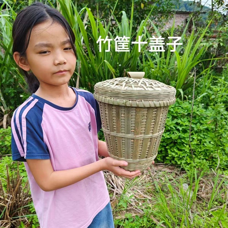 竹编收蜂笼加固诱蜂手工竹制新款蜜蜂编织野外加大竹哦养蜜蜂带盖