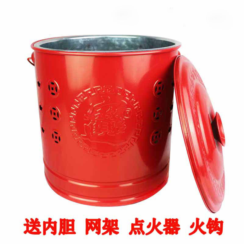 防烧黑内胆加厚不锈钢烧纸钱桶烧金桶拜神焚化焚烧炉元宝聚宝金桶