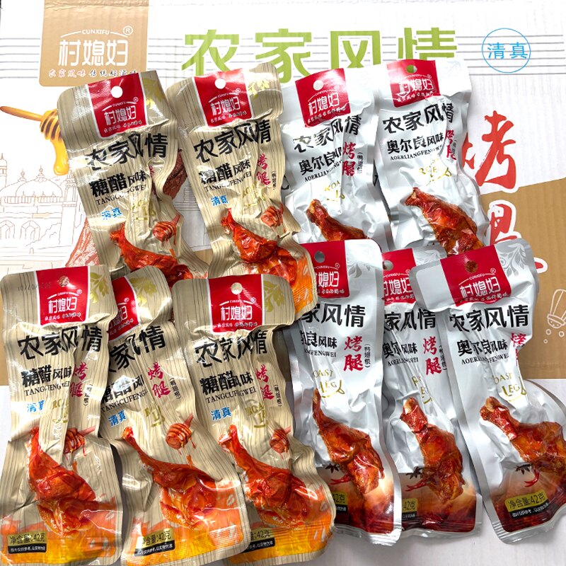 村媳妇老卤烤鸭翅根香卤解馋开袋即食网红小吃熟食奥尔良休闲零食 - 实物图