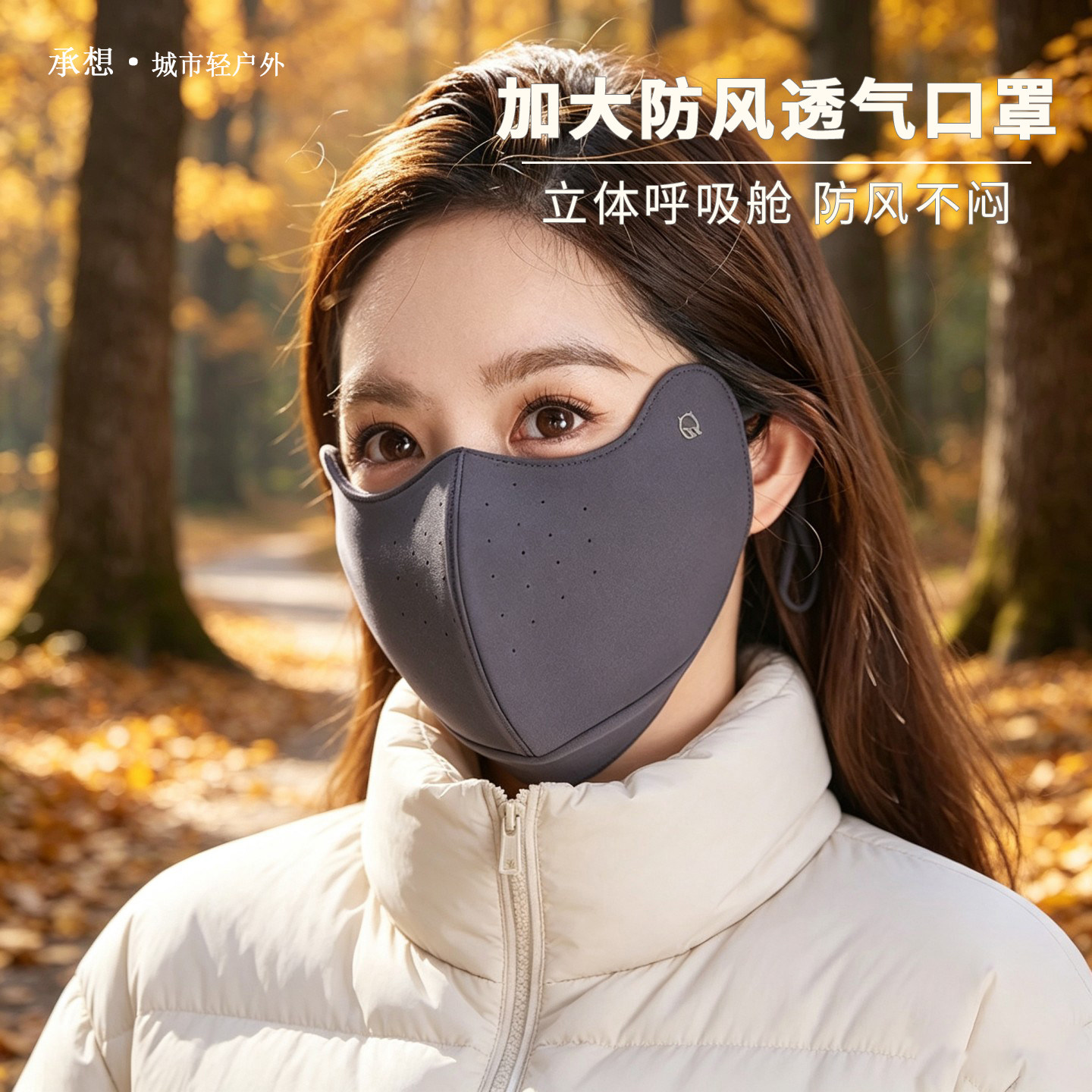 承想加厚立体护下巴保暖口罩防风