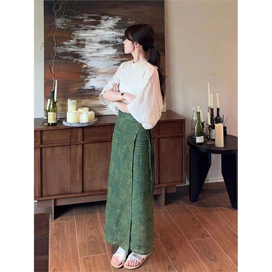 复古新中式禅意两件套2026春夏新款气质上衣高腰改良半身裙套装女