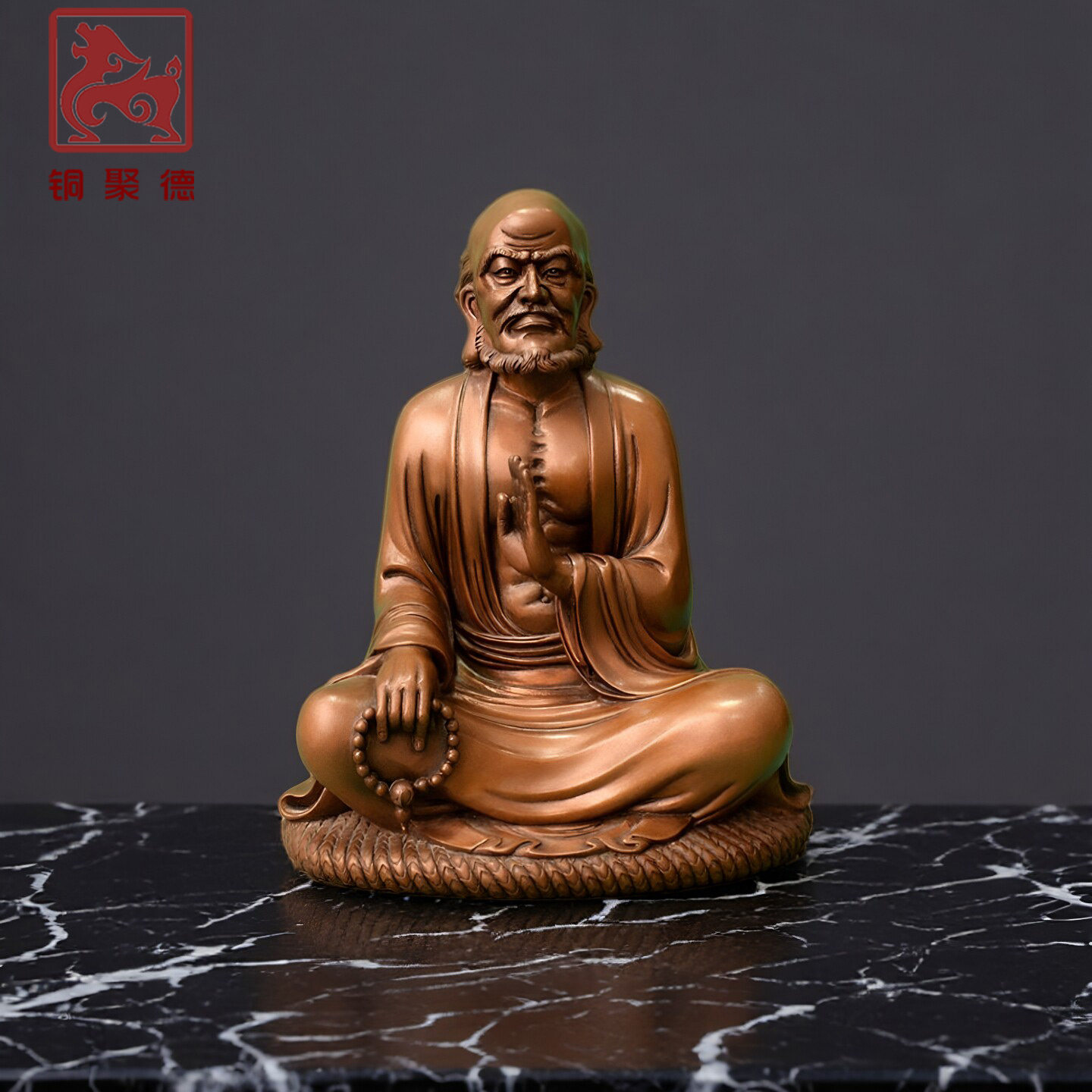 铜聚德纯铜菩提达摩禅意佛像