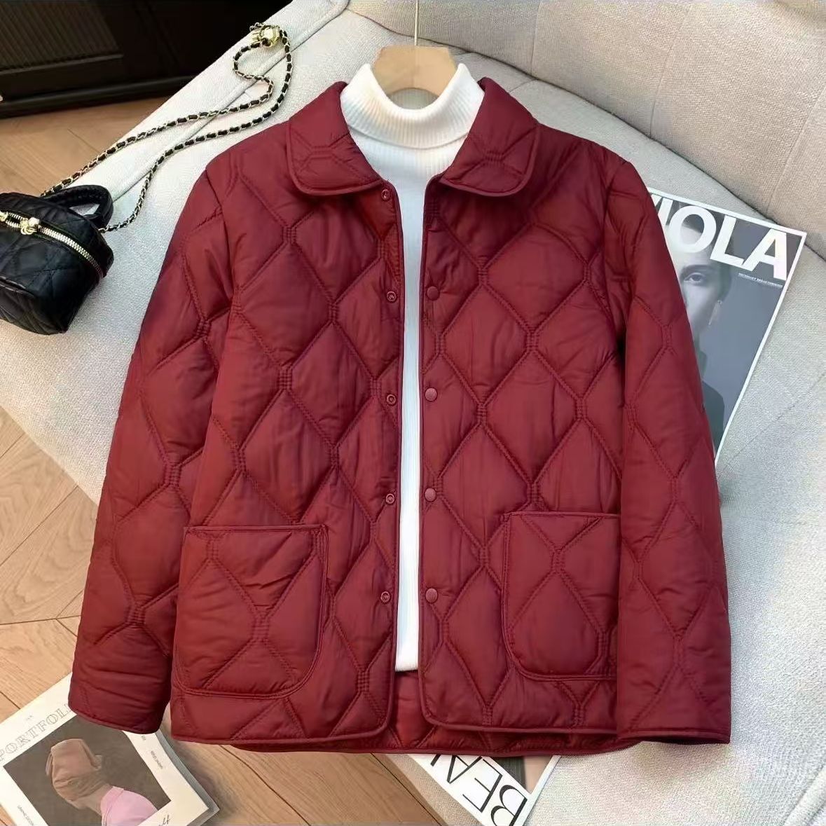 女装羽绒棉服棉衣修身大
