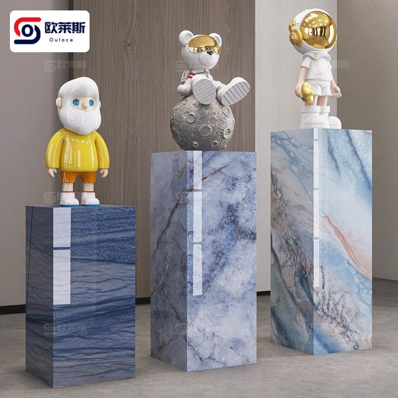 新房客厅装饰品走廊过道楼梯玄关大堂摆件展示台方柱石墩摆台花几