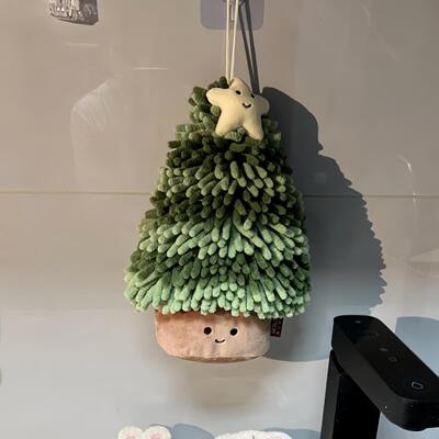 雪尼尔圣诞树擦手巾挂式