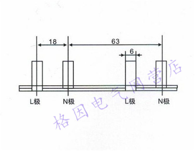 2P漏电 50A 1.4厚 DZ47/2P+L 汇流排 连接排 紫铜 漏电 断路器