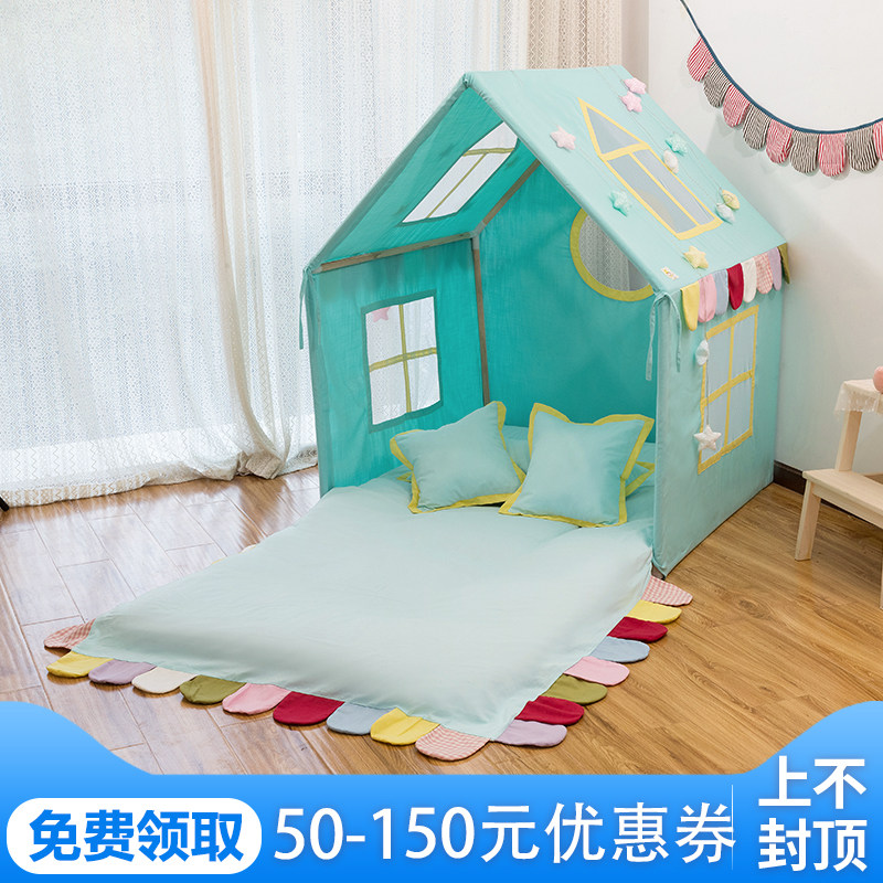 儿童室内帐篷玩具屋宝宝游戏屋男孩可睡觉床上帐篷家用超大城堡棉
