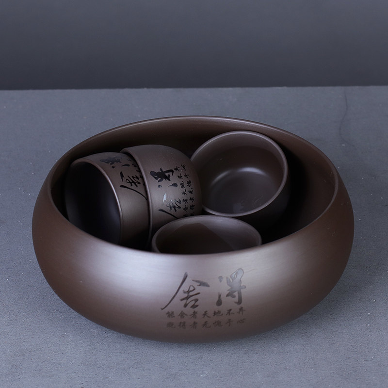 家用茶洗紫砂茶洗水盂洗茶缸水洗陶瓷茶渣缸茶具配件刻字洗茶杯盆
