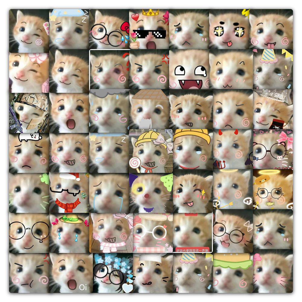 委屈橘猫表情包贴纸网红小猫咪meme梗图手账手机壳行李箱装饰贴画可爱猫咪表情包贴纸个性装饰贴卡通贴纸