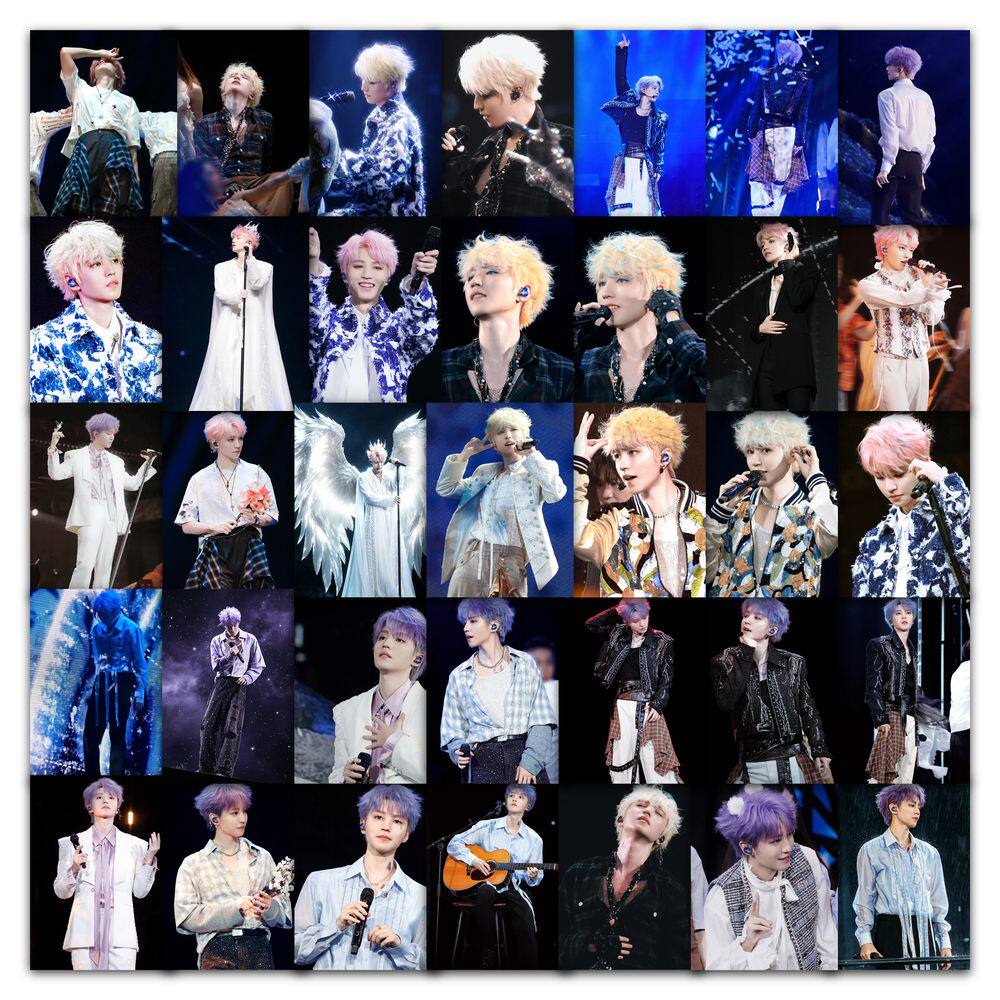 126张王俊凯当潮汐漫溢演唱会神图演唱会舞台明星周边贴纸彩色头发饭拍图手账手机壳行李箱装饰贴画手账周边