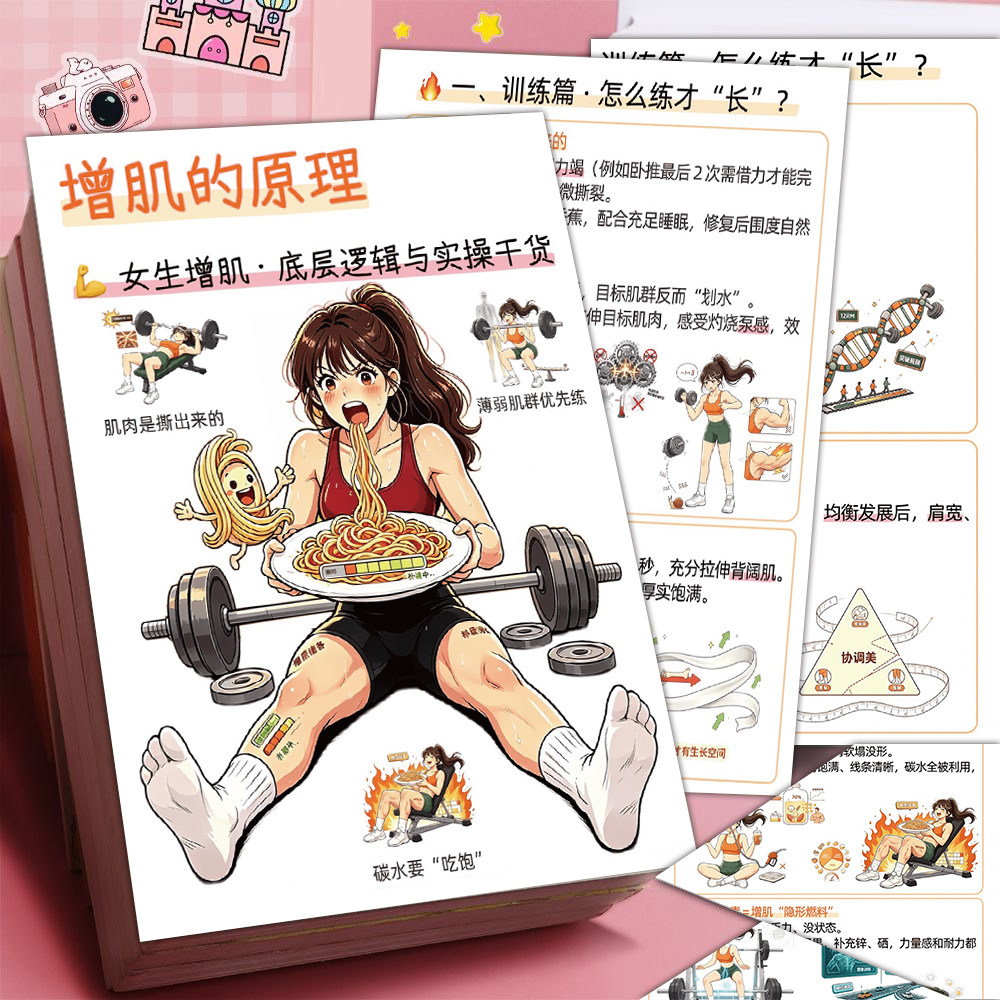 24大张卡通增肌原理贴纸