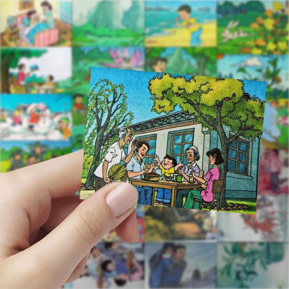 126张小学语文课本插画贴纸