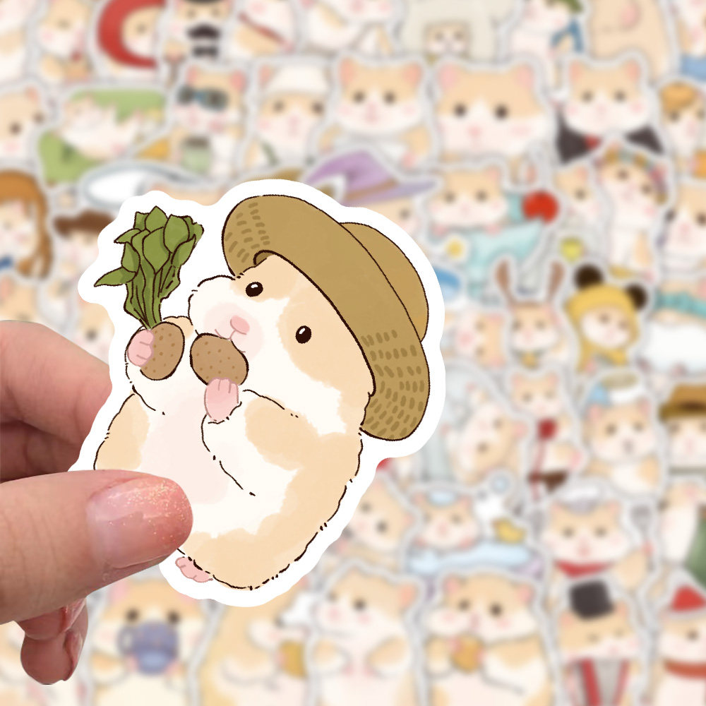 防水可爱卡通仓鼠笔记本贴画