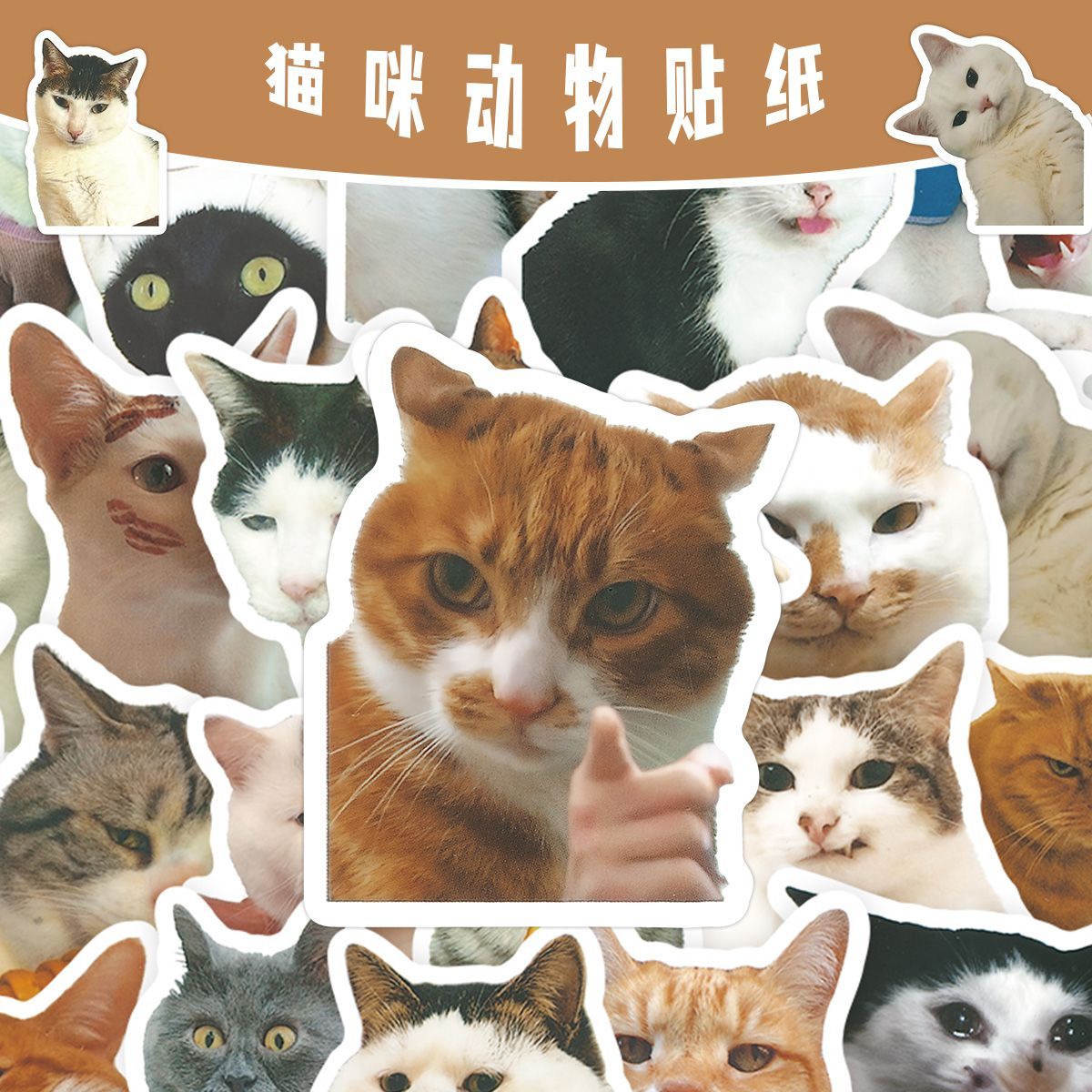 375张哈基米猫咪防水贴纸梗图
