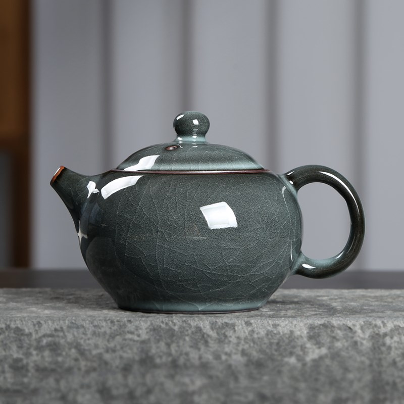 青瓷铁胎茶壶手工龙泉如意小茶壶单人壶茶具套装家用泡茶壶西施壶