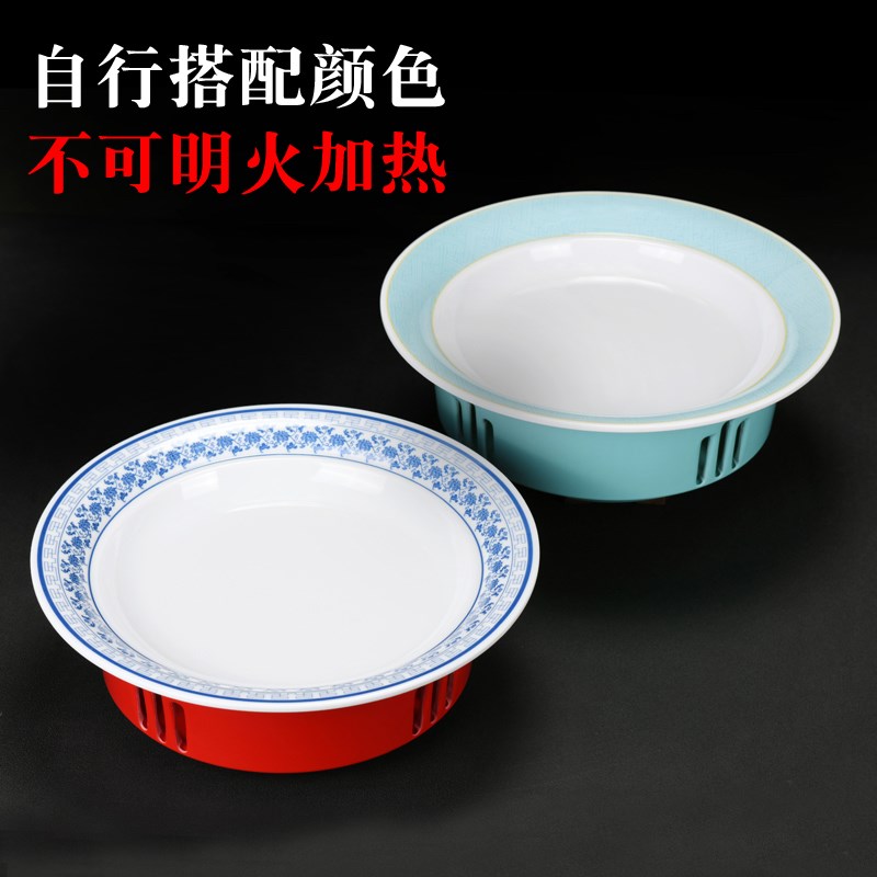 密胺A8仿瓷酒店商用餐具农家乐明档餐厅装饰明炉创意特色圆形菜盘