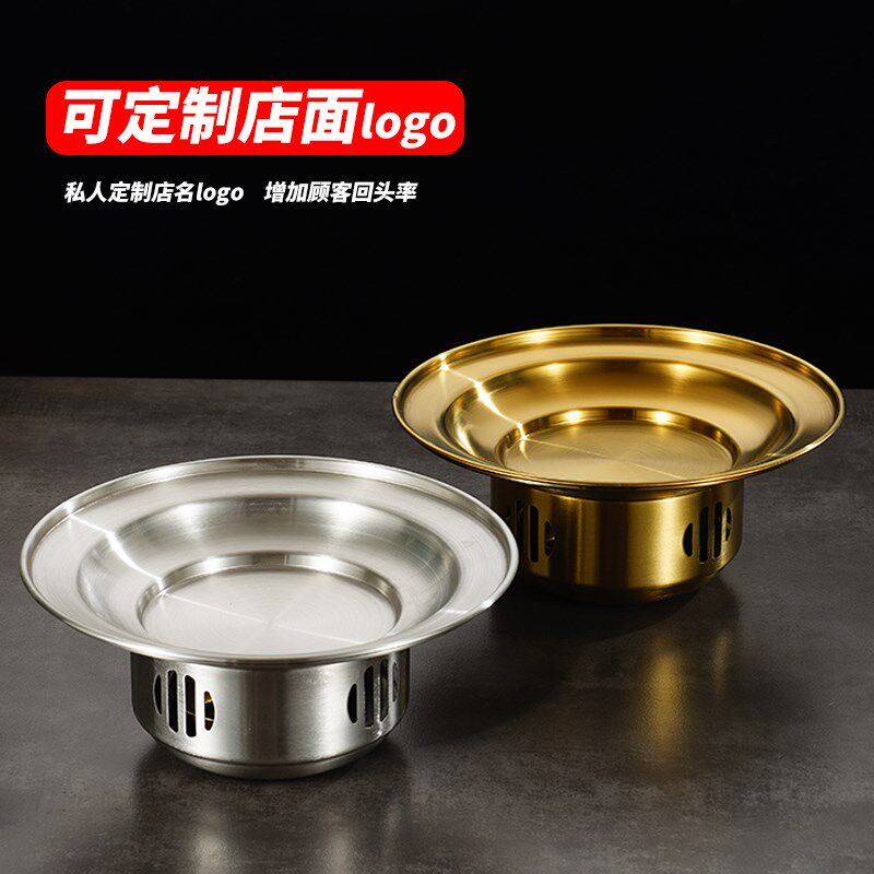 不锈钢圆形浅汤盘深汤煲商用加热蜡烛酒精保温炉牛蛙盘餐厅海鲜煲