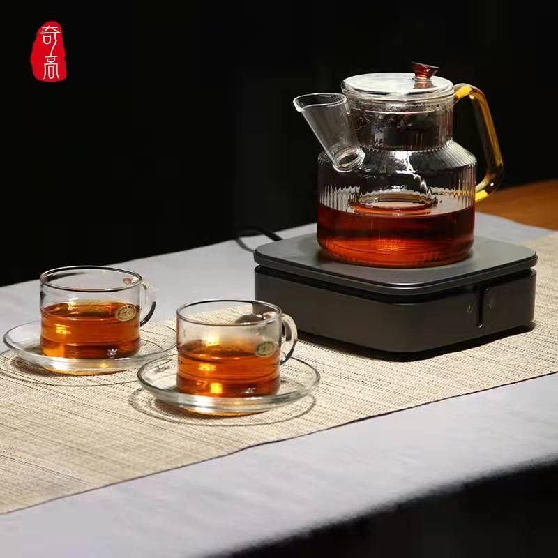 奇高玻璃新品蒸茶壶加厚坚纹耐高温家用煮白茶条纹大号电陶炉煮茶