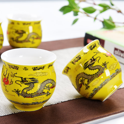 鑫茗轩青花陶瓷家用双层茶杯功夫茶具品茗杯隔热防烫手茶水杯大号
