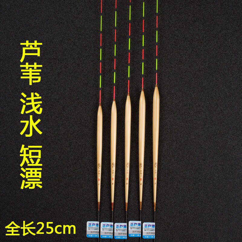 芦苇漂手工浮漂短脚浅水细长身短漂轻口底钓鲫鱼漂高灵敏鱼漂醒目