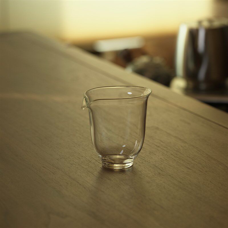 宛玉设计款 不规则透明公道杯 高硼硅耐热玻璃公杯 茶道配件 茶海