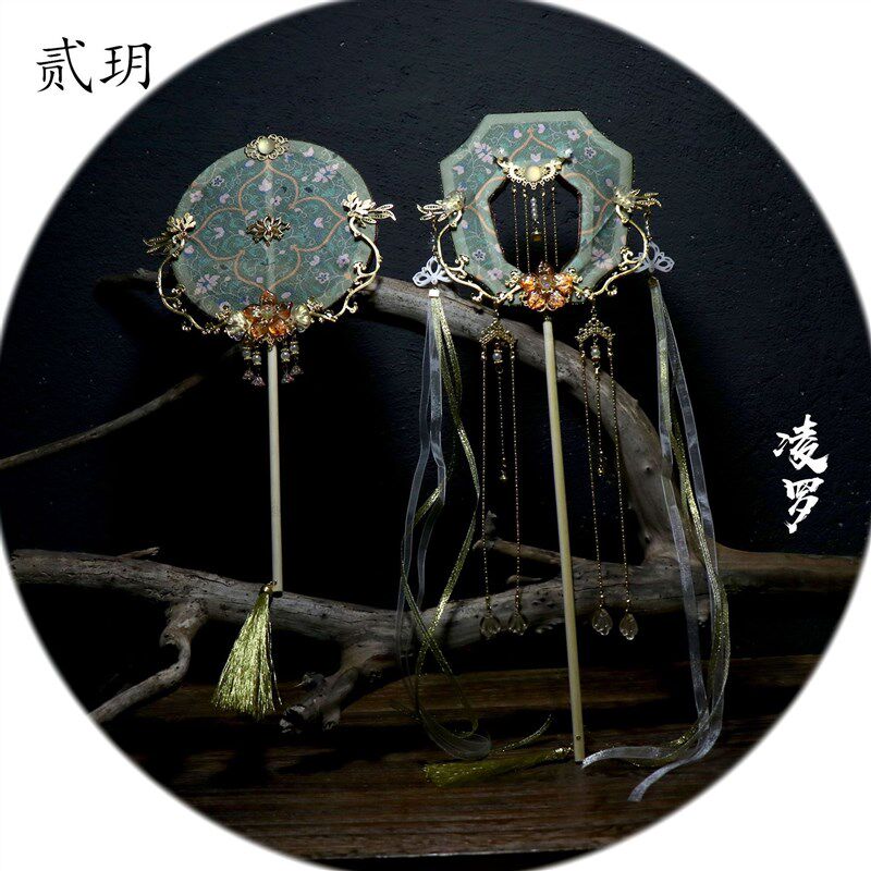 贰玥宫扇敦煌风团扇镂空异性扇子拍摄道具古风饰品【凌罗】复古