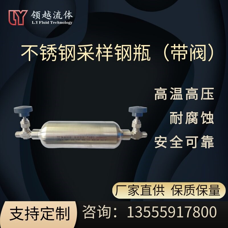 带阀316L不锈钢白钢采样混气冷凝罐实验室工业化工一体成型20MPa