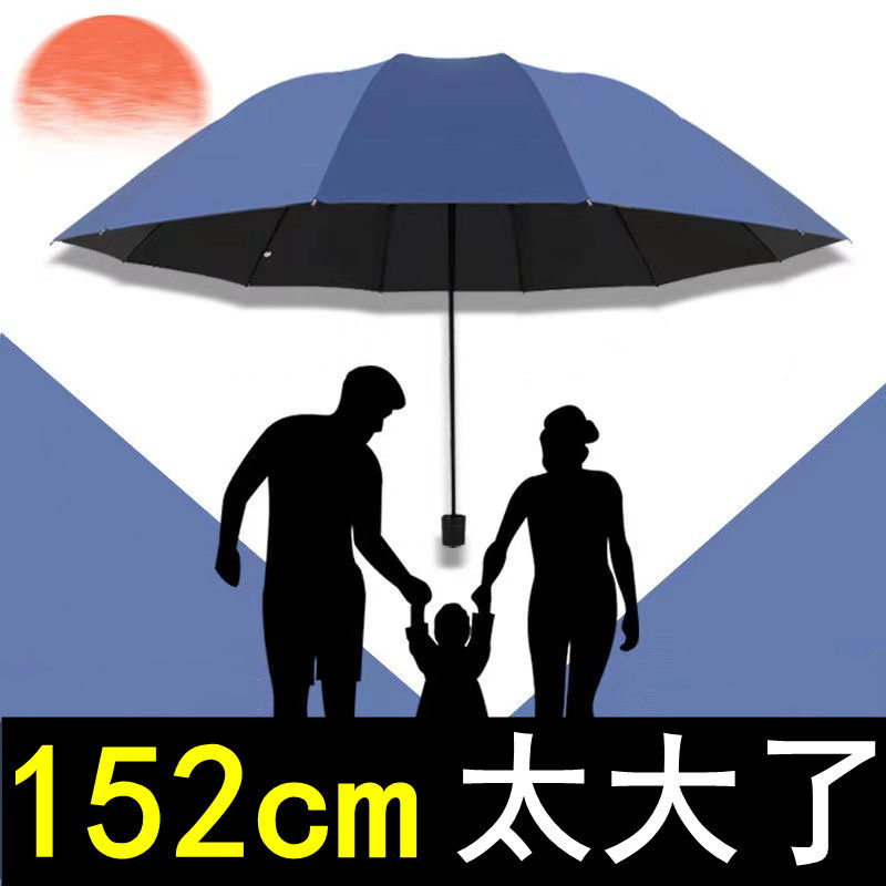 雨伞男士大号加固加厚结实耐用抗风暴手动折叠遮阳伞晴雨两用伞女图片