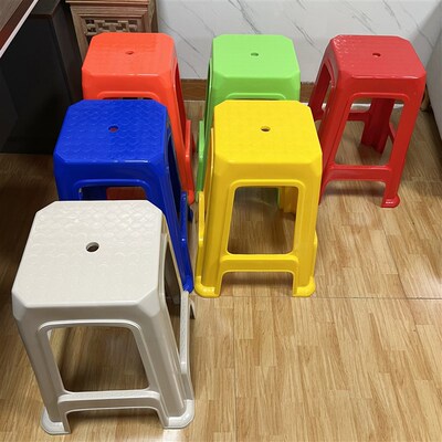 塑料凳子加厚加高55CM商用展会熟胶凳子食品车间工厂耐用高方凳子