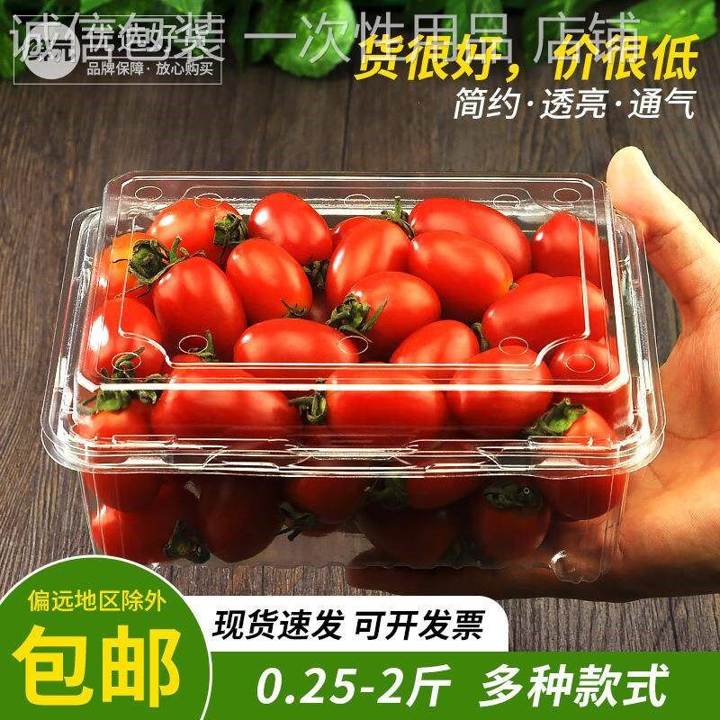 鲜元一斤装一次性水果盒透明塑料包装加厚保鲜水果打包盒子500g