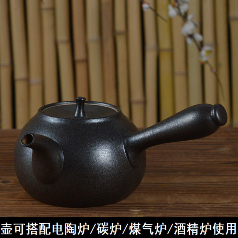 明火煮茶器家用陶瓷长侧把壶陶壶煮茶壶普洱白茶烧茶器电陶炉烧水