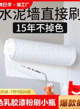 白色乳胶漆粉刷涂料小瓶旧墙面翻新刷漆覆盖涂鸦墙面漆楼道小广告