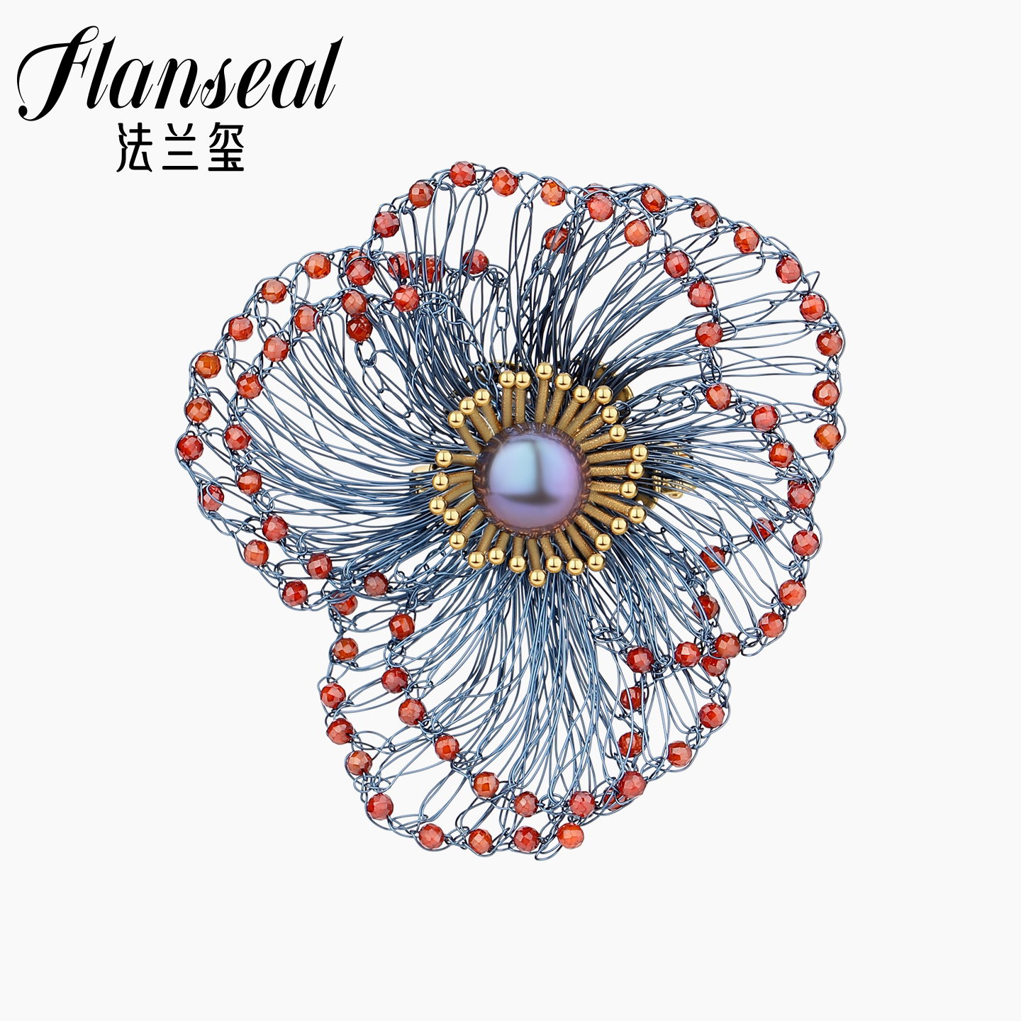 Flanseal法国虞美人胸针高级感轻奢花朵大牌简约别针配饰胸花礼物