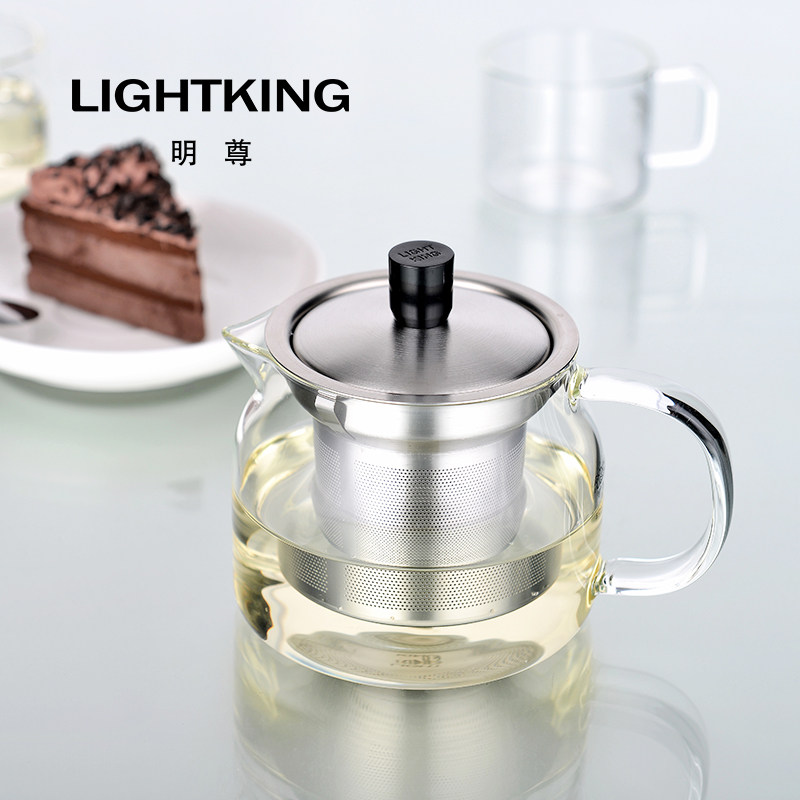 明尊 S043 泡茶壶耐高温玻璃茶壶过滤网套装飘逸杯泡茶杯 家用