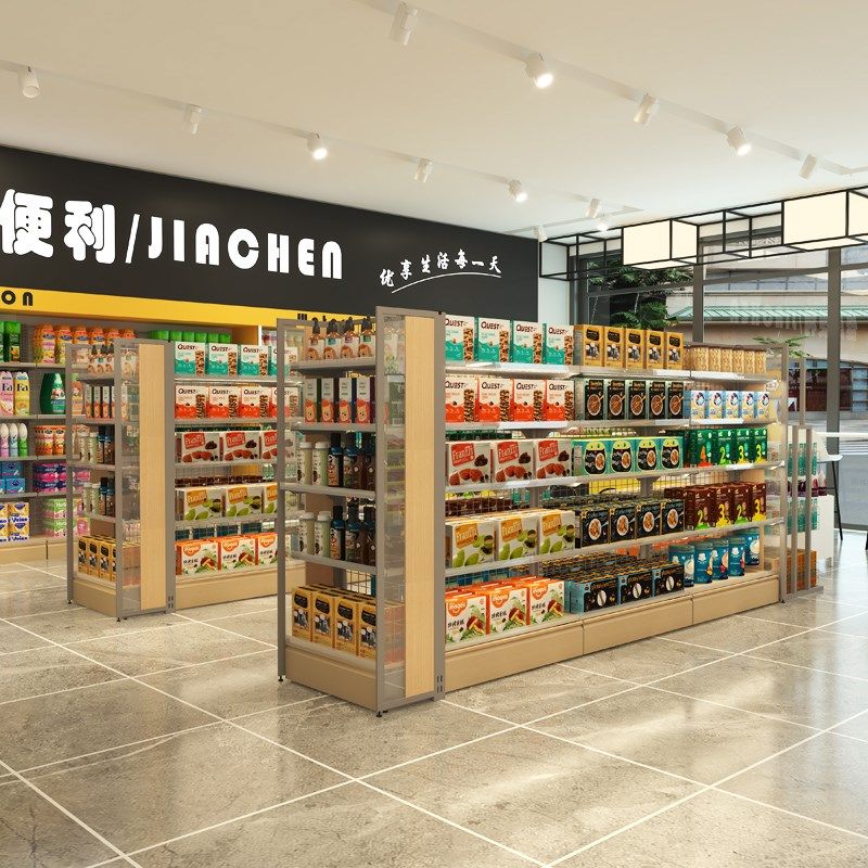 佳晨信便利货架美宜佳货架展示架多层置物零食陈列连锁超市双面