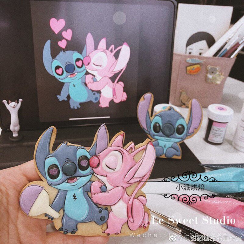 乐甜鱼鱼出品史迪仔糖霜饼干模具3D立体卡通曲奇家用烘焙印模